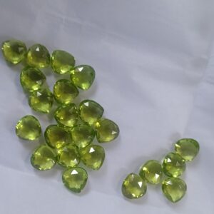 Peridot Rose Cut Gemstone  7×7 mm– Pair for Earrings50 pis50 carrat
